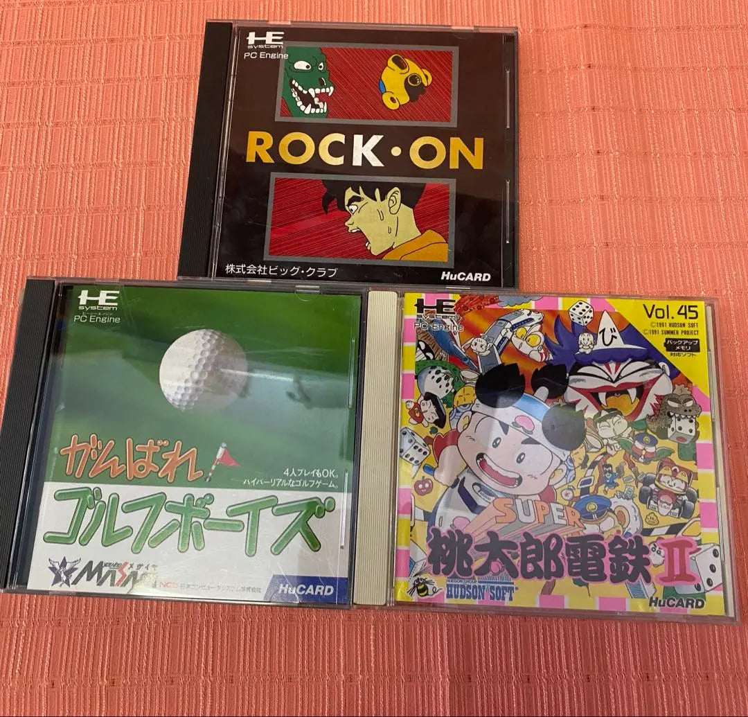 PC Engine HuCARD set, loose: Momotaro, Golf Boys, Big Club